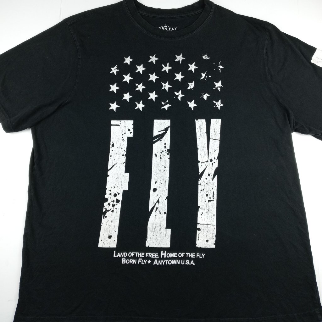 Born Fly T-Shirt Black W/ White Logo Hip Hop Rap Men’s Size 3xl 100% Cotton